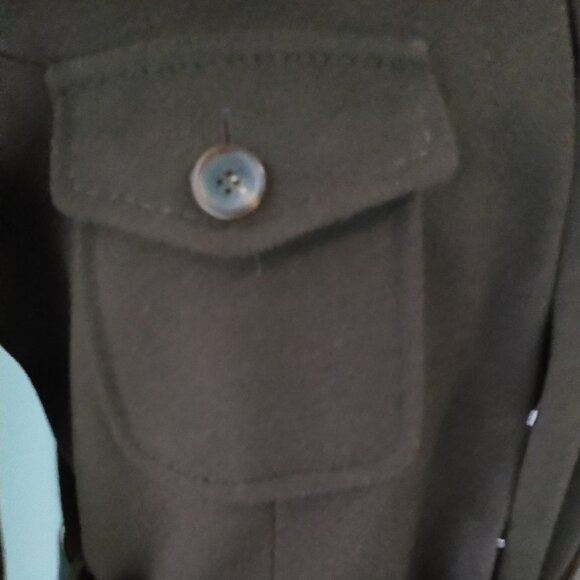 Strenesse Chocolate Brown Wool-Cashmere Jacket with Silk Ruffle - Picture 7 of 16